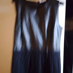 DKNY Faux leather and lace dress